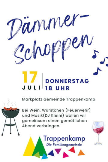 Plakat Dämmerschoppen
 um 18 Uhr