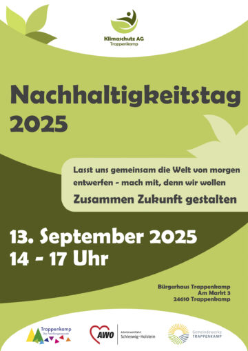 Plakat Nachhaltigkeitstag 2025! Samstag, 13. September 2025 