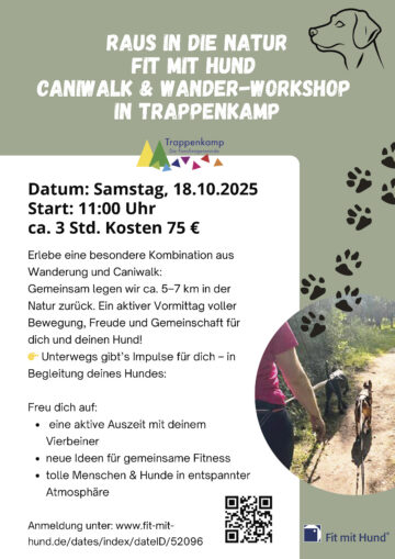 Plakat Fit mit Hund in Trappenkamp
